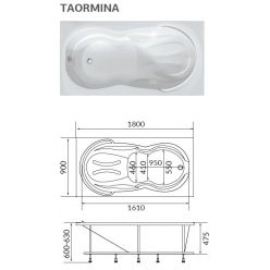 Акриловая ванна 1Marka Taormina 180x90