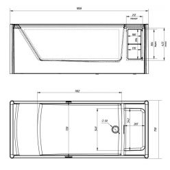 Акриловая ванна 1Marka Aima Genesis 180x75