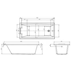 Акриловая ванна 1Marka Aelita MG 165x75