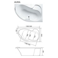 Акриловая ванна 1Marka Aura 150x105 R правая