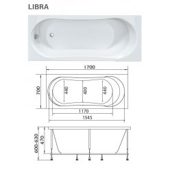 Акриловая ванна 1Marka Libra 170x70