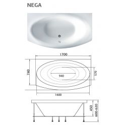 Акриловая ванна 1Marka Nega 170x95