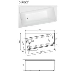 Акриловая ванна 1Marka Direct 170x100 L левая