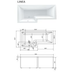 Акриловая ванна 1Marka Linea 165x85 L левая