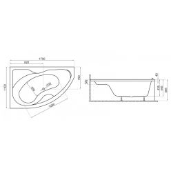 Ванна акриловая Polimat Dora 170x110 L с ножками