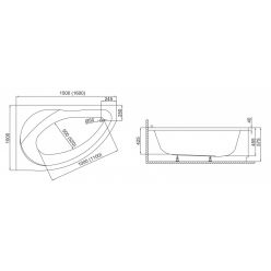 Ванна акриловая Polimat Marea 150x100 R с ножками