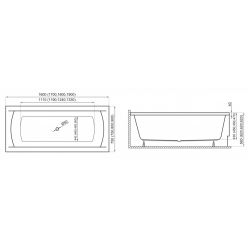 Ванна акриловая Polimat Ines 175x75 с ножками