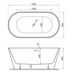 Ванна акриловая Polimat UZO 160x80