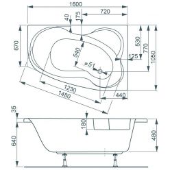 Ванна акриловая Vagnerplast Melite 160x105 L левая