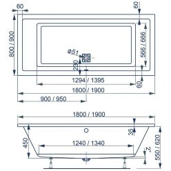 Ванна акриловая Vagnerplast Cavallo 180x80