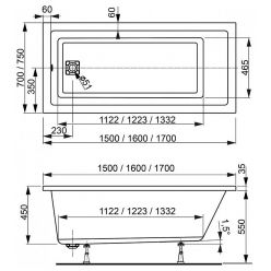 Ванна акриловая Vagnerplast Cavallo 170x75