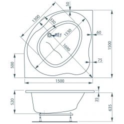 Ванна акриловая Vagnerplast Plejada 150x150