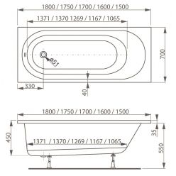 Ванна акриловая Vagnerplast Kasandra 180x70