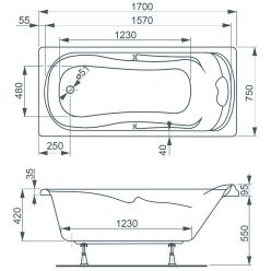 Ванна акриловая Vagnerplast Charitka 170x75