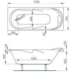 Ванна акриловая Vagnerplast Minerva 170x70