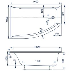 Ванна акриловая Vagnerplast Veronela offset 160x105 L левая
