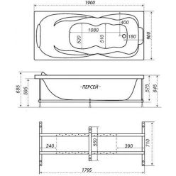 Ванна акриловая Triton Персей Экстра 190x90