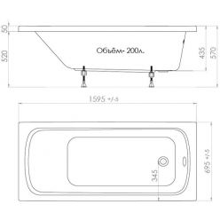 Ванна акриловая Triton Стандарт 160x70 Экстра