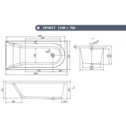 Ванна акриловая VentoSpa Spirit 150x70