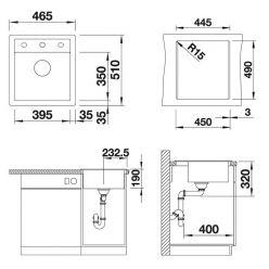 Кухонная мойка Blanco Dalago 45 темная скала