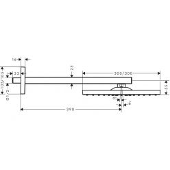 Верхний душ Hansgrohe Raindance E 300 1jet с держателем 26238670