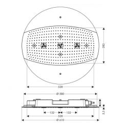 Верхний душ Hansgrohe Raindance Rainmaker Air 3jet 600 без подсветки, хром 26115000