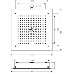 Верхний душ Hansgrohe Raindance Е 1 jet 400x400 мм, хром 26253000