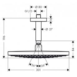 Верхний душ Hansgrohe Raindance Select S 300 2jet 27337000