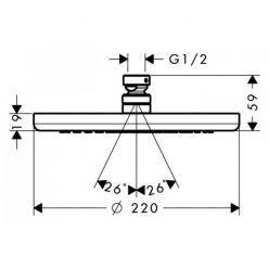 Верхний душ Hansgrohe Croma 220 26464000