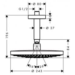 Верхний душ Hansgrohe Raindance Select S 240 2jet 26467000