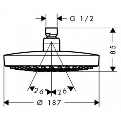 Верхний душ Hansgrohe Croma Select S 26522400 белый/хром