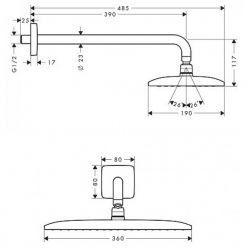 Верхний душ Hansgrohe Raindance E Air 27376000