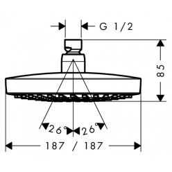 Верхний душ Hansgrohe Croma Select E 180 26524000 хром