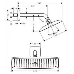 Верхний душ Hansgrohe Raindance E Air 27371000