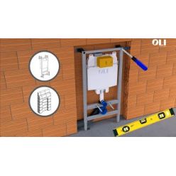 Инсталляция OLI80 с клавишей хром глянец + унитаз подвесной Bocchi V-Tondo Rimless (54 см) 1416-001-0129 с сиденьем, безободковый