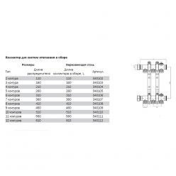 TECEflex 712555 Коллектор для системы отопления в сборе NEW, 6 контуров, 1"-3/4" EK, нержавеющая сталь