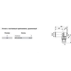 TECElogo 8620008 Уголок с настенным креплением 16 x 1/2, удлиненный