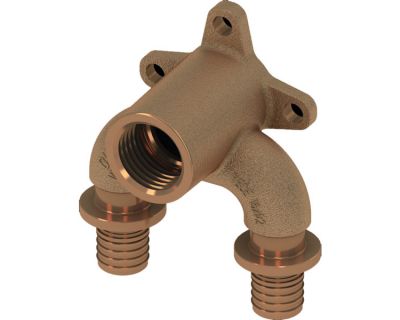 TECEflex 708626 Тройник угловой с настенным креплением, закругленный, бронза 20 x 1/2" x 20