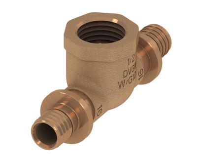 TECEflex 709803 Тройник 90° с внутренней резьбой, бронза 25 x Rp 1/2" x 25
