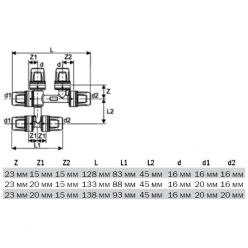  TECElogo 8740101 Двойной тройник 16x16x16