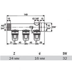 TECElogo 8730003 Коллектор 3/4” на 3 контура