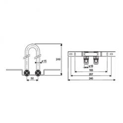TECElogo 8740406 Монтажный узел для подключения радиатора, настенный, никелированный