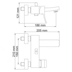 Смеситель для ванны и душа WasserKraft Aller 1061 WHITE с коротким изливом