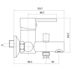 Смеситель для ванны и душа Cersanit Simi S951-001