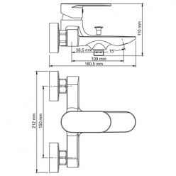 Смеситель для ванны и душа WasserKraft Elbe 740, черный