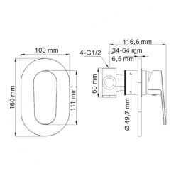 Смеситель для душа WasserKraft Donau 5351