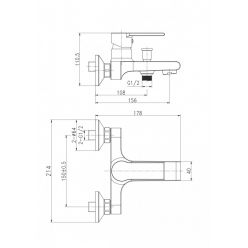 Смеситель для ванны и душа Cersanit Brasco S951-229