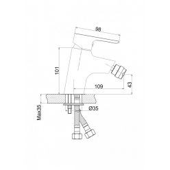 Смеситель для биде Cersanit Cersania S951-233 с донным клапаном