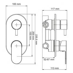 Смеситель для ванны и душа WasserKraft Dinkel 5871