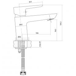 Смеситель для умывальника Cersanit Mille S951-045 с донным клапаном